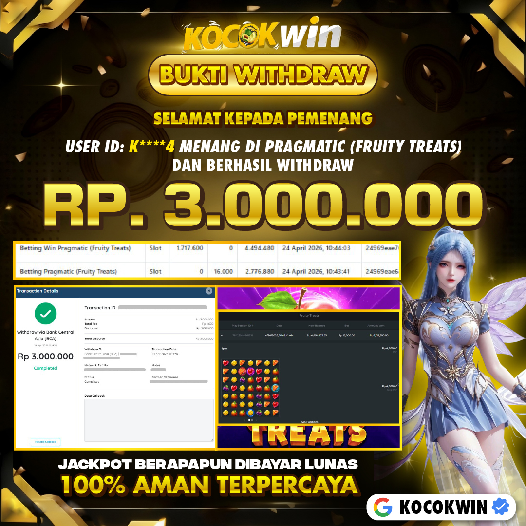 BUKTI WITHDRAW PRAGMATIC (FRUITY TREATS)- KOCOKWIN