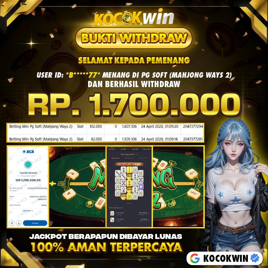 BUKTI WITHDRAW PG SOFT (MAHJONG WAYS 2)- KOCOK WIN